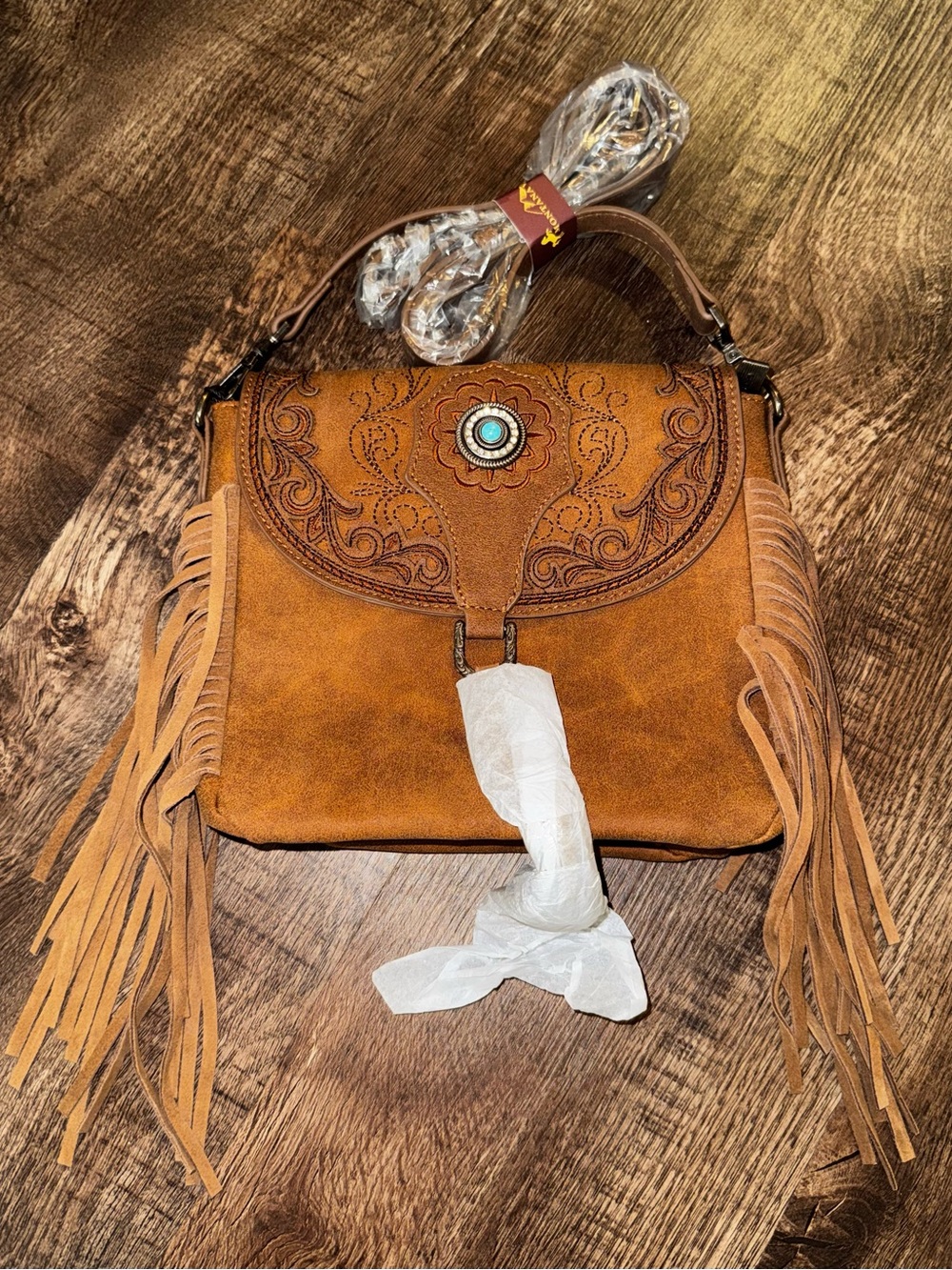Montana West Concho Embroidered Concho Collection Saddle Bag/Crossbody NWT